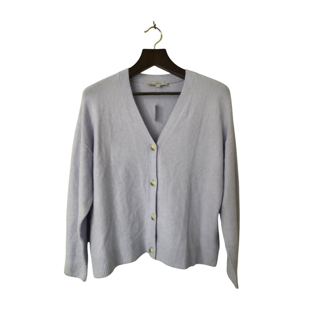 Loft Button Front Long Sleeve Cardigan Light Purple Size Large NWT